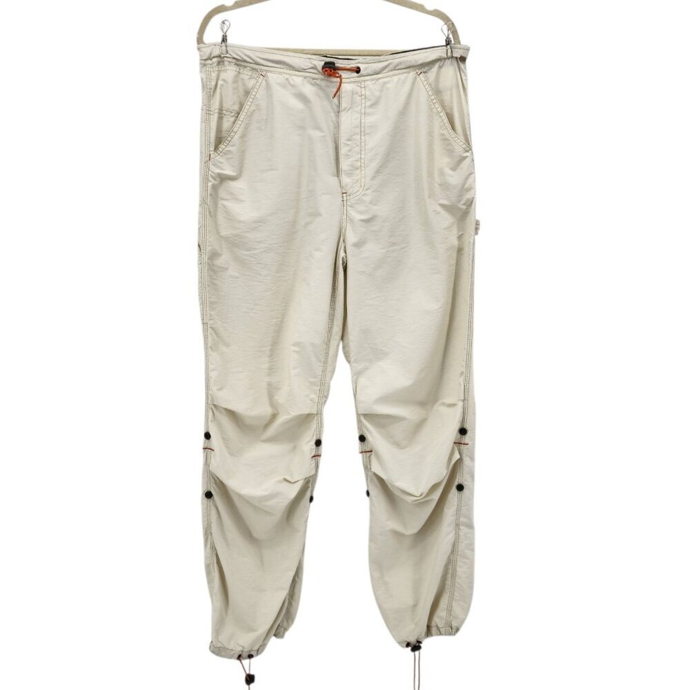 Vintage Structure Mens Medium Carpitrooper Pants Parachute Baggy Ivory Khaki